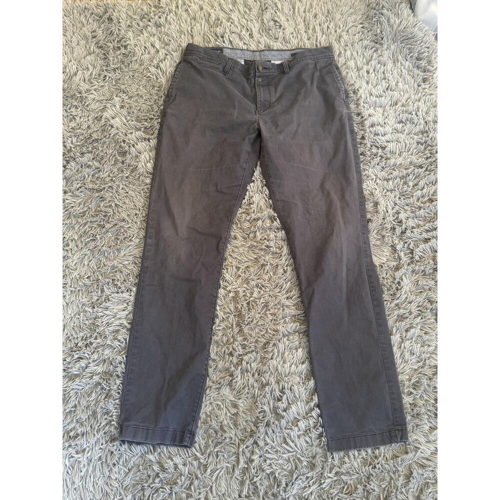 Wallin & Bros Pants Mens 36x32 Gray Stretch Chino Flat Front Casual Cotton